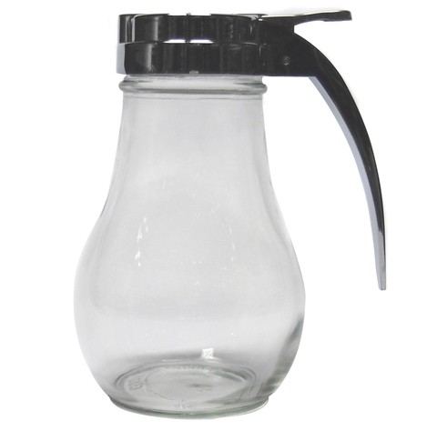 Syrup Dispenser Glass w/ Metal Tops