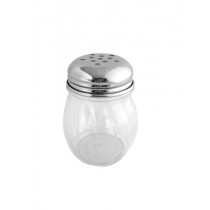 PLASTIC SWIRLED SHAKER, W/ STAINLESS STEEL PERFORATED TOPS