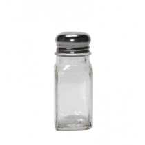 Salt & Pepper Glass Bottle w/ Stainless Steel  Mushroom Tops